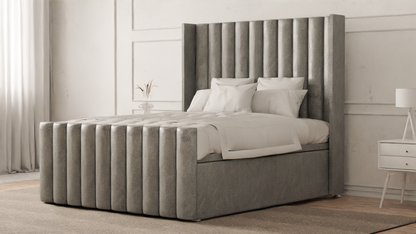 Lined Wingback Bed Frame