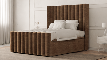 Lined Wingback Bed Frame