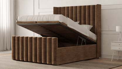 Lined Wingback Bed Frame