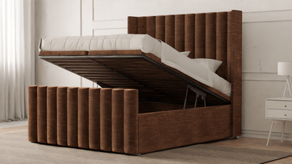 Lined Wingback Bed Frame
