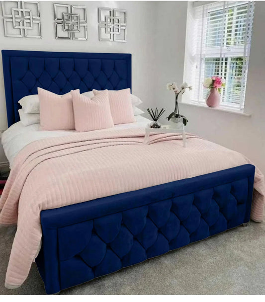 Regal Upholstred Plush Velvet Bed