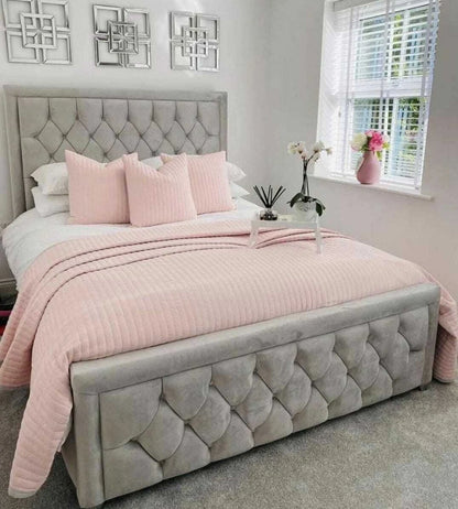 Regal Upholstred Plush Velvet Bed