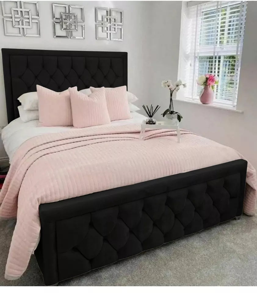 Regal Upholstred Plush Velvet Bed