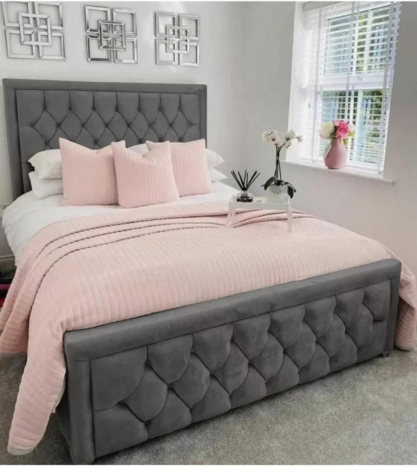 Regal Upholstred Plush Velvet Bed