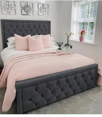 Regal Upholstred Plush Velvet Bed
