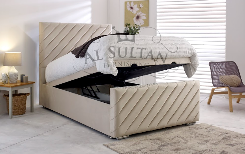 Dulo Ottoman Cream Bed Frame