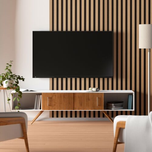 Acoustic Wood Wall Panels Autumn Fragrant Wooden Wall Cladding Panels 2400x600mm