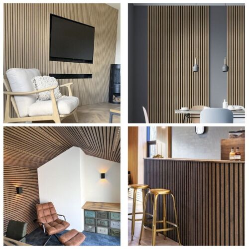 Acoustic Wood Wall Panels Autumn Fragrant Wooden Wall Cladding Panels 2400x600mm