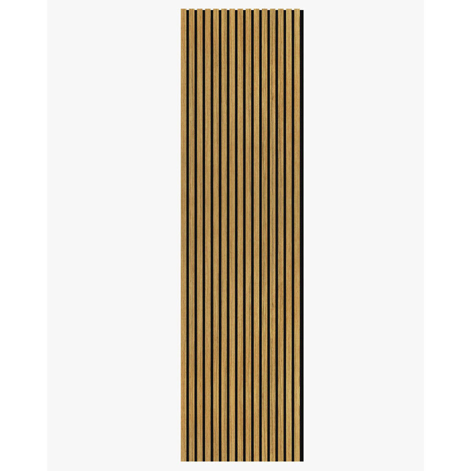 Acoustic Wood Wall Panels Slat Oak Walnut Wooden Wall Cladding Panels 2400x600mm